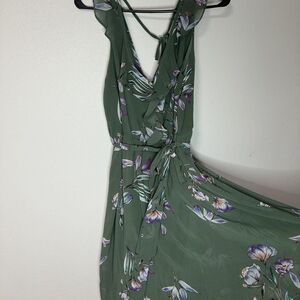 RACHEL Rachel Roy Asymmetrical Dress in Green with Purple Floral